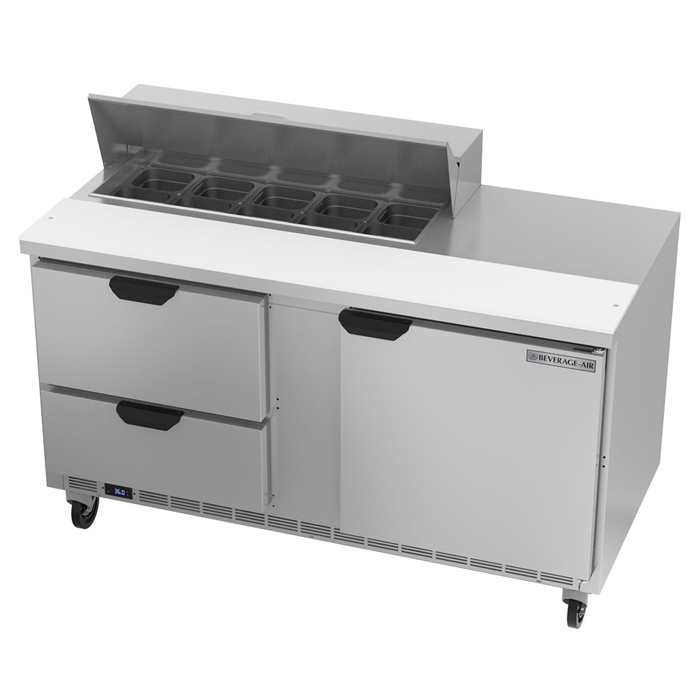 118-SPED60HC102 60" Hydrocarbon Series Sandwich/Salad Prep Table w/ Refrigerated Base, 115v