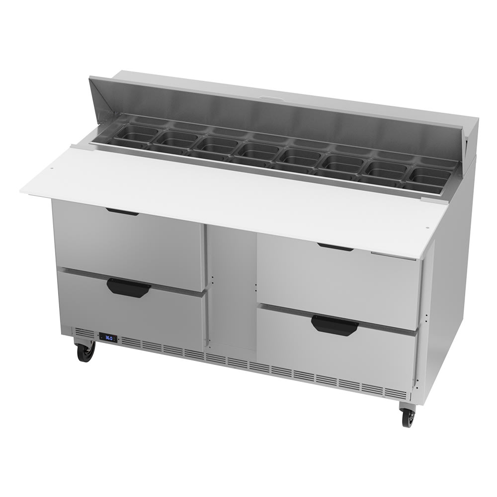118-SPED60HC16C4 60" Hydrocarbon Series Sandwich/Salad Prep Table w/ Refrigerated Base, 115v