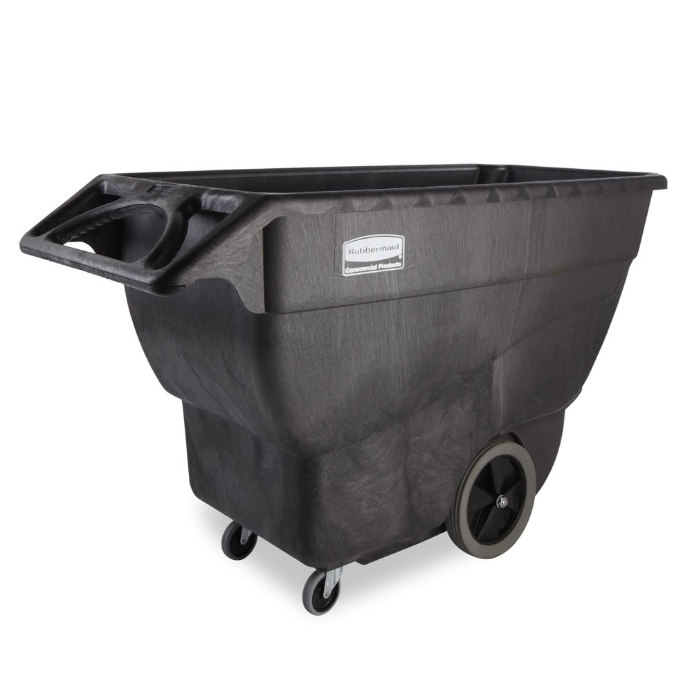 Rubbermaid FG101100BLA Trash Cart w/ 600 lb Max Load Capacity, Black