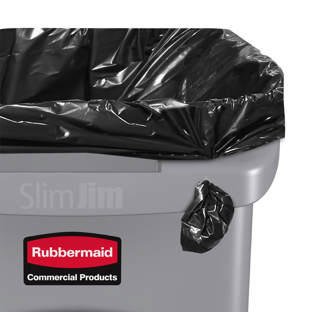 Rubbermaid 1971258 Gray 64 Qt. / 16 Gallon Slim Jim Rectangular Trash Can