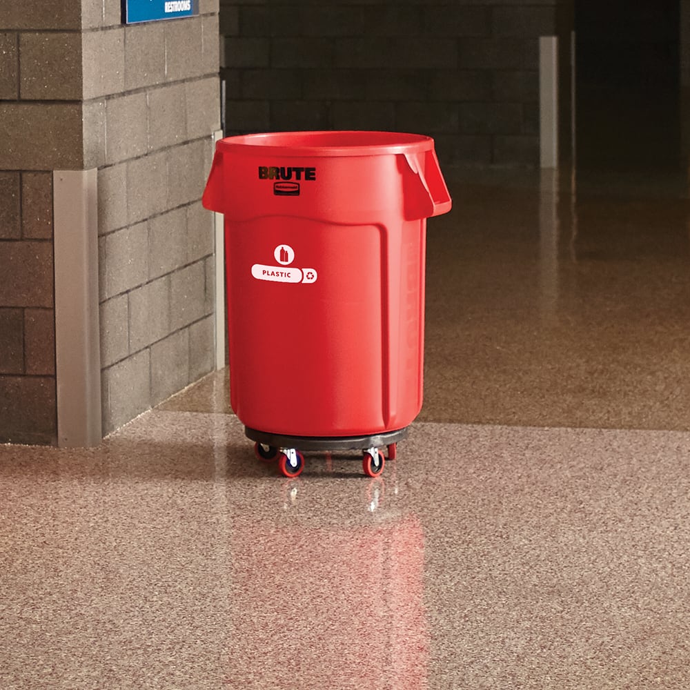 Rubbermaid | Brute Trash Can: 44 gal, Round, Red - Polyethylene | Part #FG264360RED