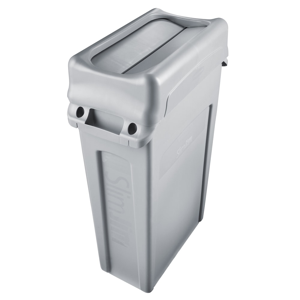 Rubbermaid FG267360GRAY Rectangle Swing Top Trash Can Lid