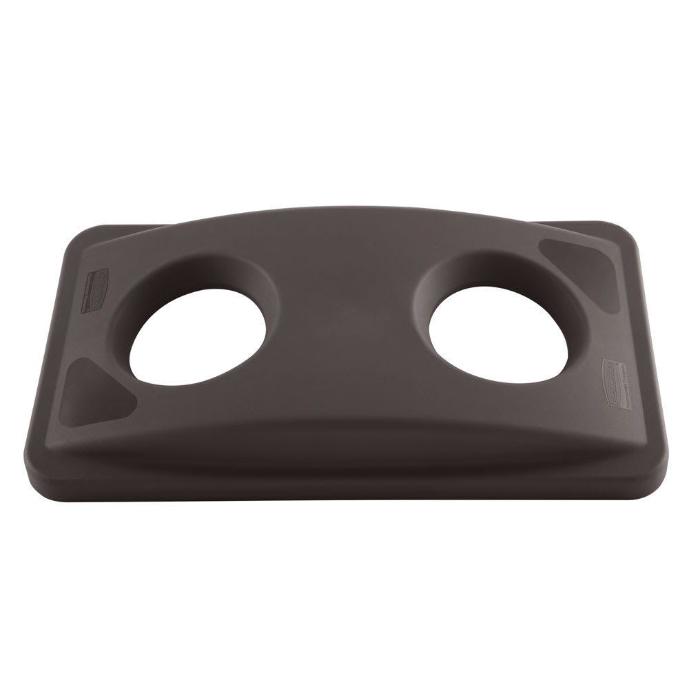 007-269288BR Rectangle Recycling Trash Can Lid - Plastic, Brown