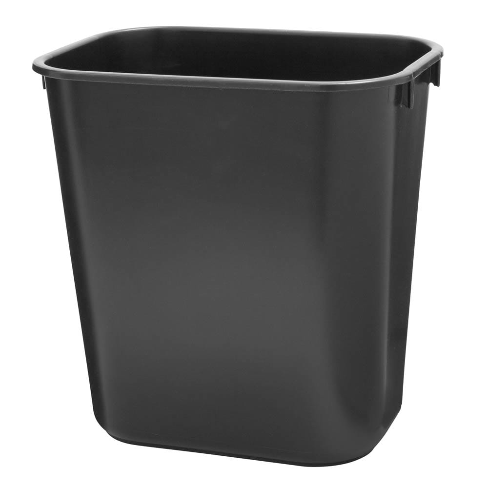 Rubbermaid Standard Series 13 qt Rectangular Wastebasket, Black