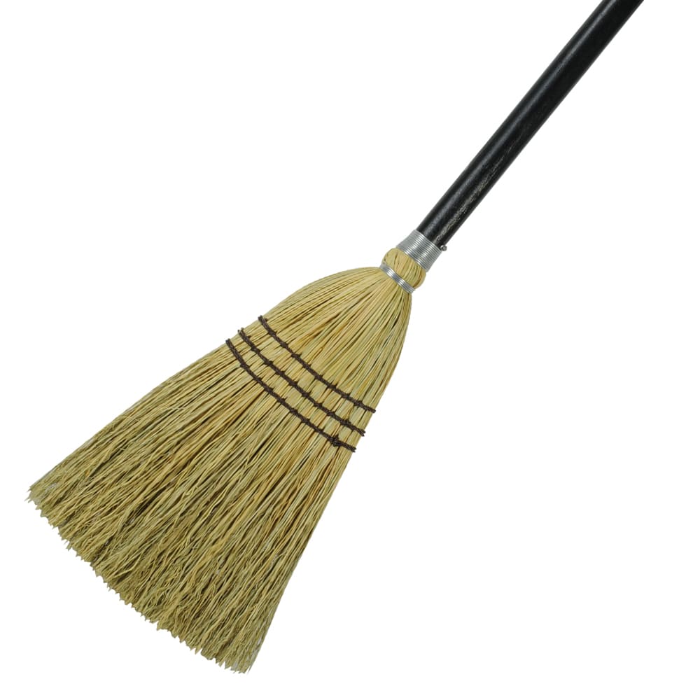 Rubbermaid Commercial Products Heavy-Duty Dustpan, Charcoal Color &  Commercial 12 Inch Corn Whisk Broom, Yellow, Flagged Natural Bristles