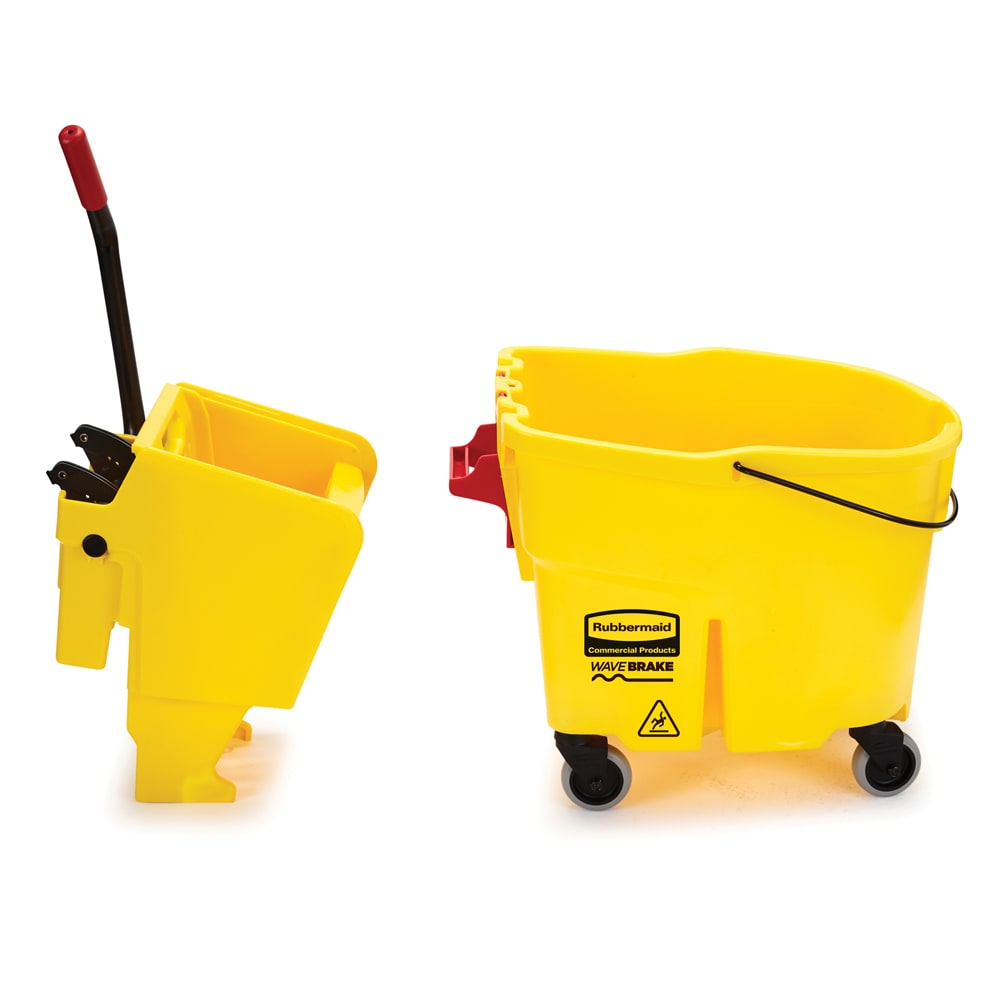 Rubbermaid 35 qt. WaveBrake Yellow Mopping Bucket and Wringer (Rubbermaid  7580-88)