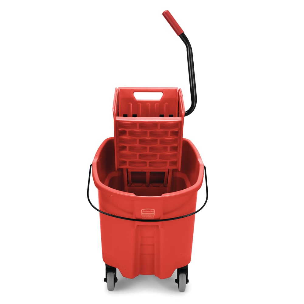 Rubbermaid FG758888RED WaveBrake® 35 Qt. Red Mop Bucket with Side Press  Wringer