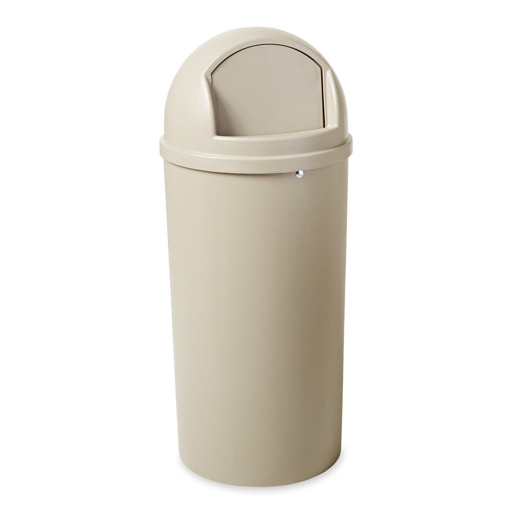 Rubbermaid FG816088BEIG 15 gal Indoor Decorative Trash Can - Plastic, Beige