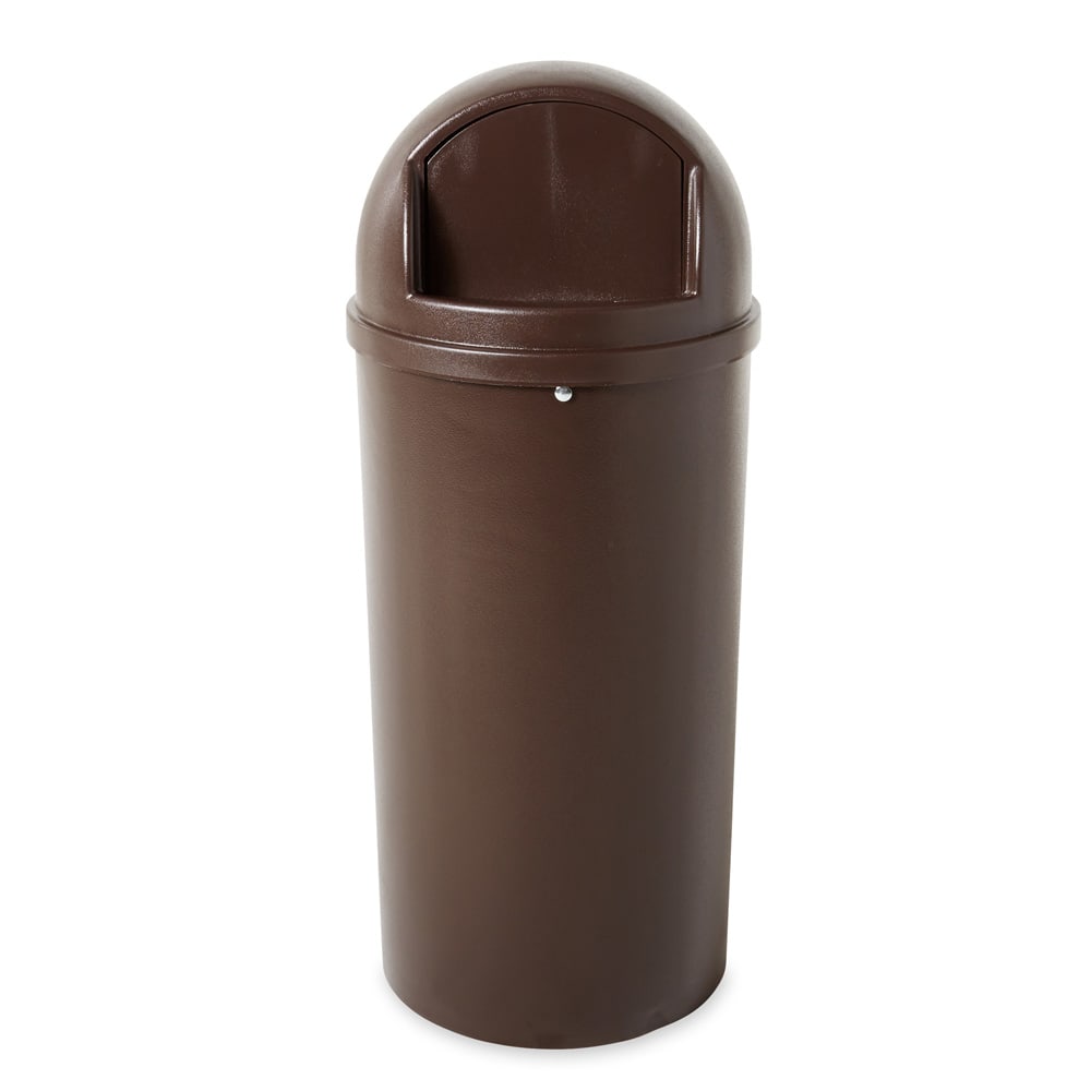 Rubbermaid Marshal 15 Gal Brown Plastic Round Trash Can