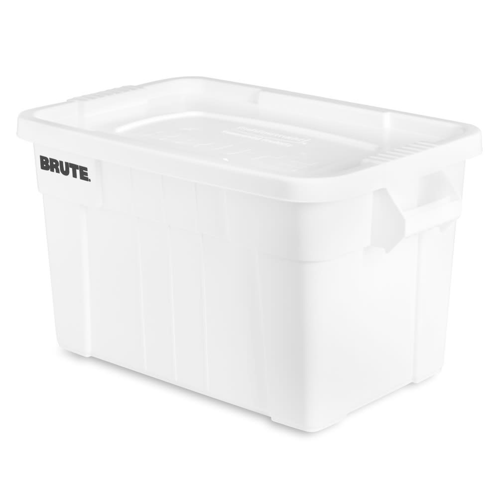 Rubbermaid FG9S3100WHT BRUTE 20 Gallon White NSF Tote with Lid