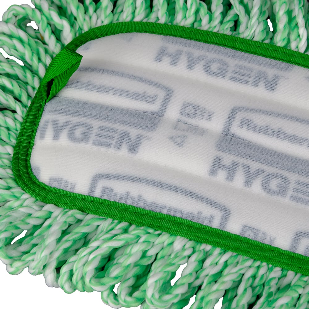 Rubbermaid Hygen Dust Mop Heads with Fringe, Green, 48, Microfiber
