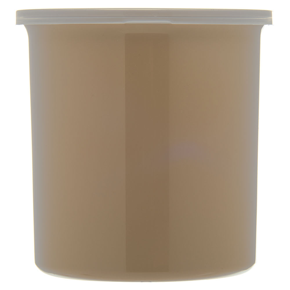 028-0341BE 1 1/5 qt PolyTuf Crock - SnapOn Lid, Translucent/Beige