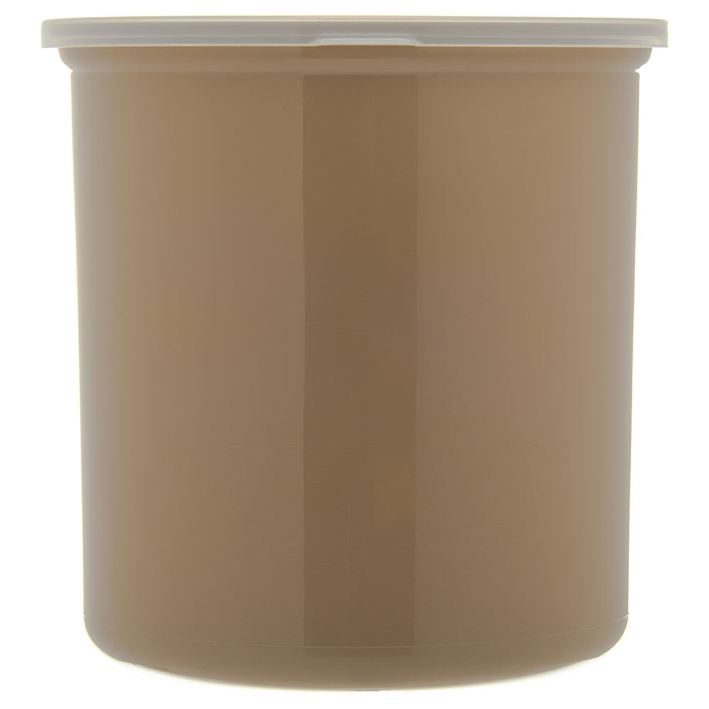 028-0342BE 2 7/10 qt PolyTuf Crock - SnapOn Lid, Translucent/Beige