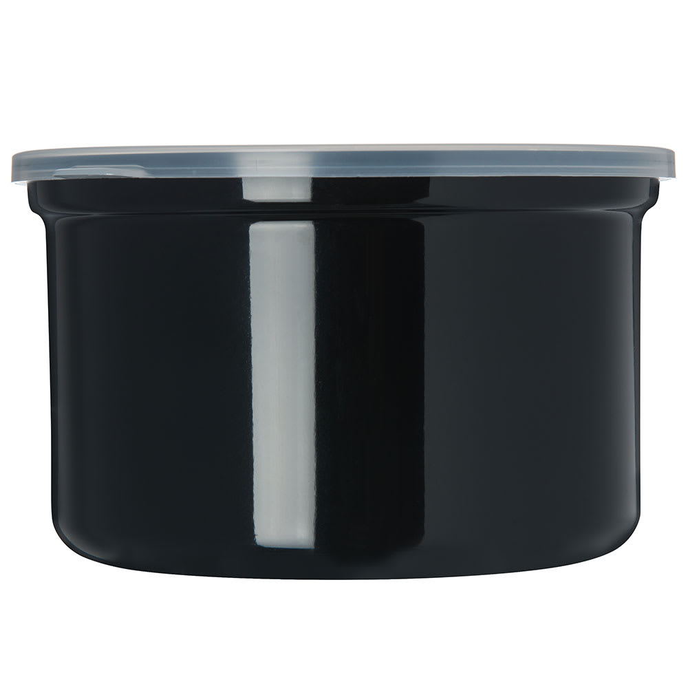 028-0343BK 1 1/2 qt Poly Tuf Crock - Snap On Lid, Translucent/Black