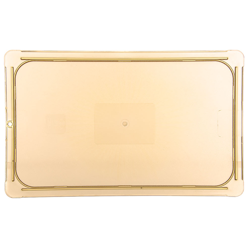 028-10416U13 Universal Full Size High Heat Food Pan Lid - Flat, Amber