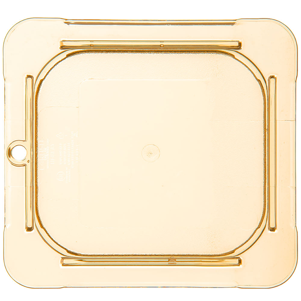 028-10516U13 Universal 1/6 Size High Heat Food Pan Lid - Flat, Amber