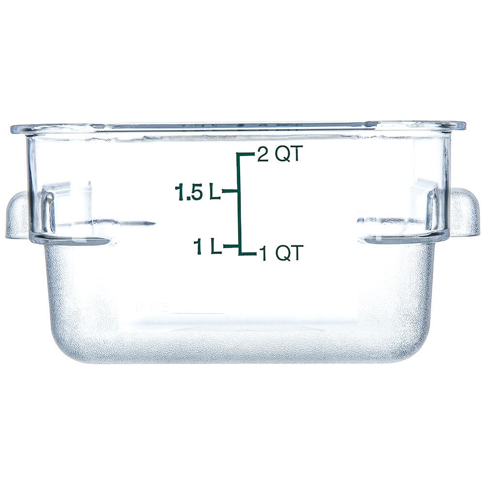 028-10720 2 qt Square Food Storage Container - Clear