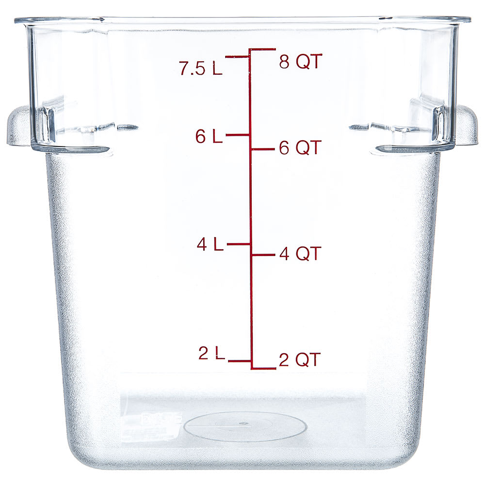 028-1072307 8 qt Square Food Storage Container - Clear