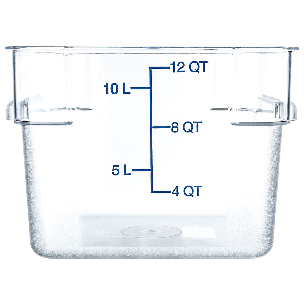 028-1072407 12 qt Square Food Storage Container - Clear
