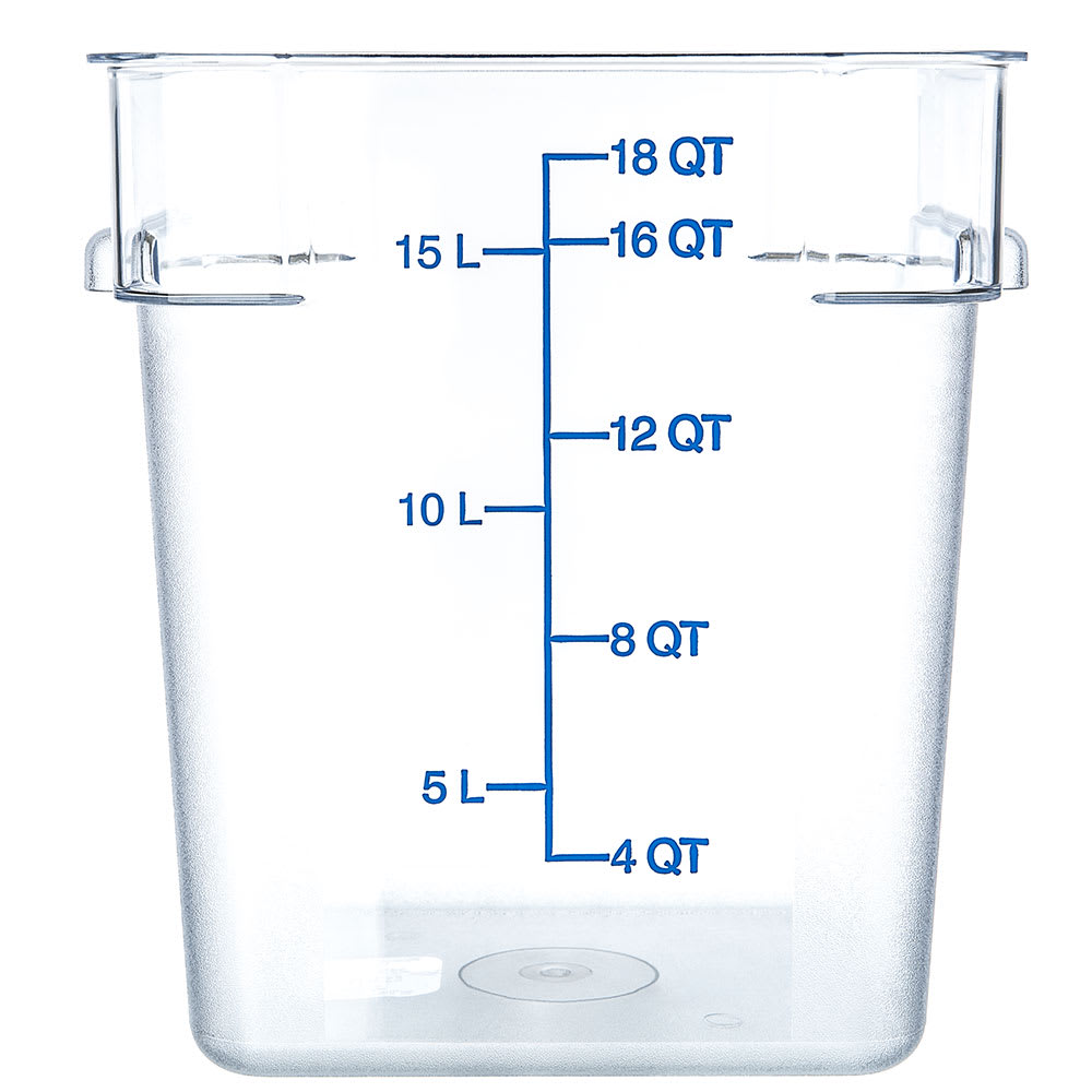 028-1072507 18 qt Square Food Storage Container - Clear