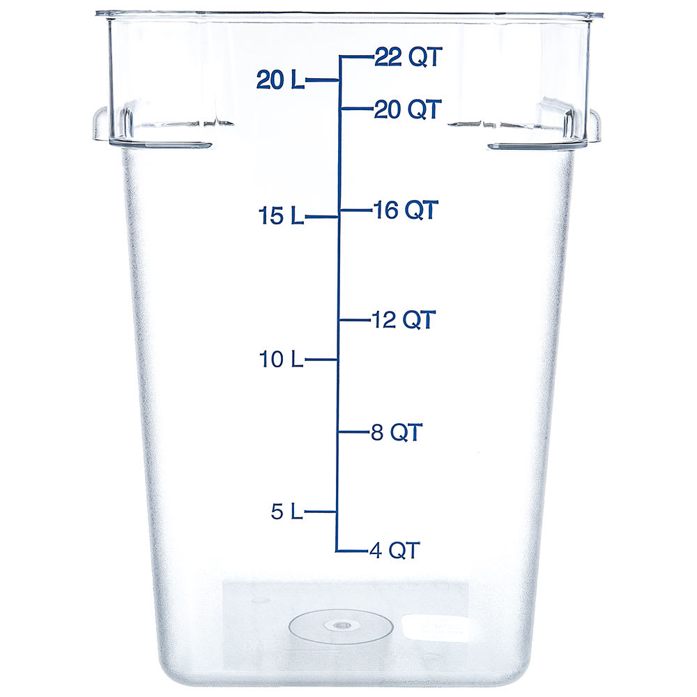028-1072607 22 qt Square Food Storage Container - Clear