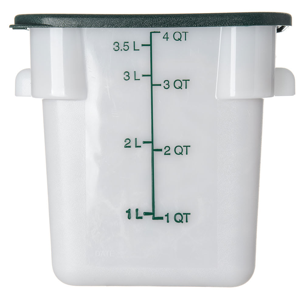 028-1073102 4 qt Square Food Storage Container - Stackable, White