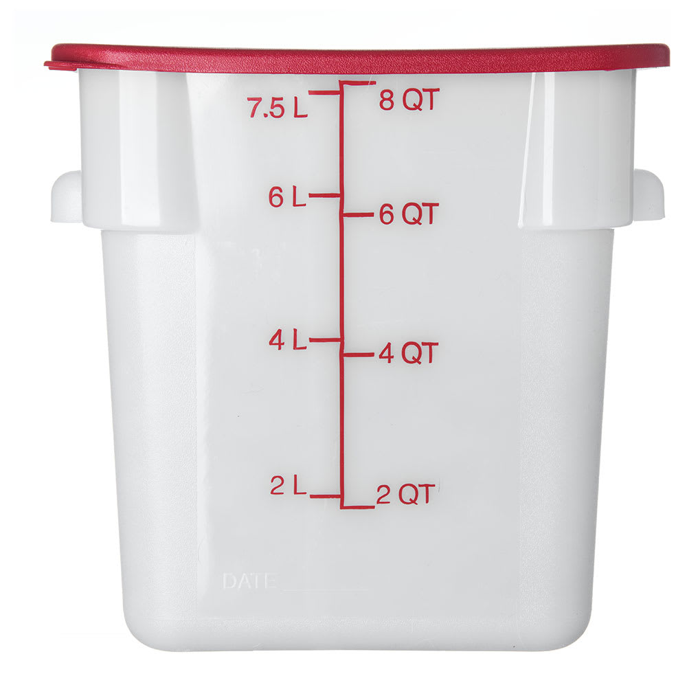 028-1073302 8 qt Square Food Storage Container - Stackable, White