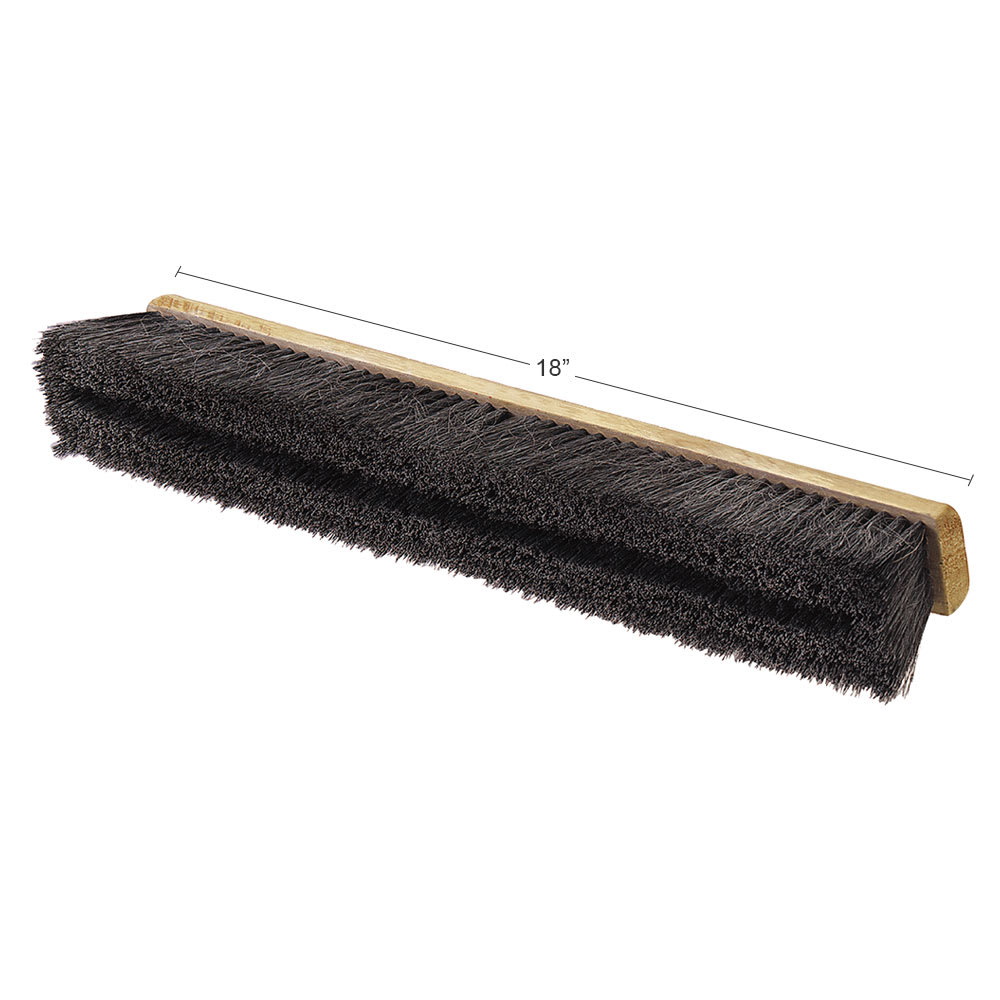 028-360241803 18" Push Broom Head - Wood Block, Horsehair/Poly, Black