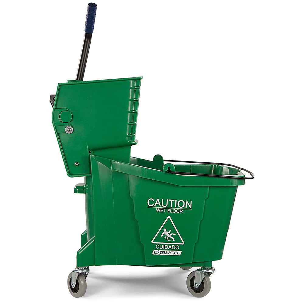 028-3690409 35 qt Mop Bucket Combo - Side Press Wringer, Polyethylene, Green