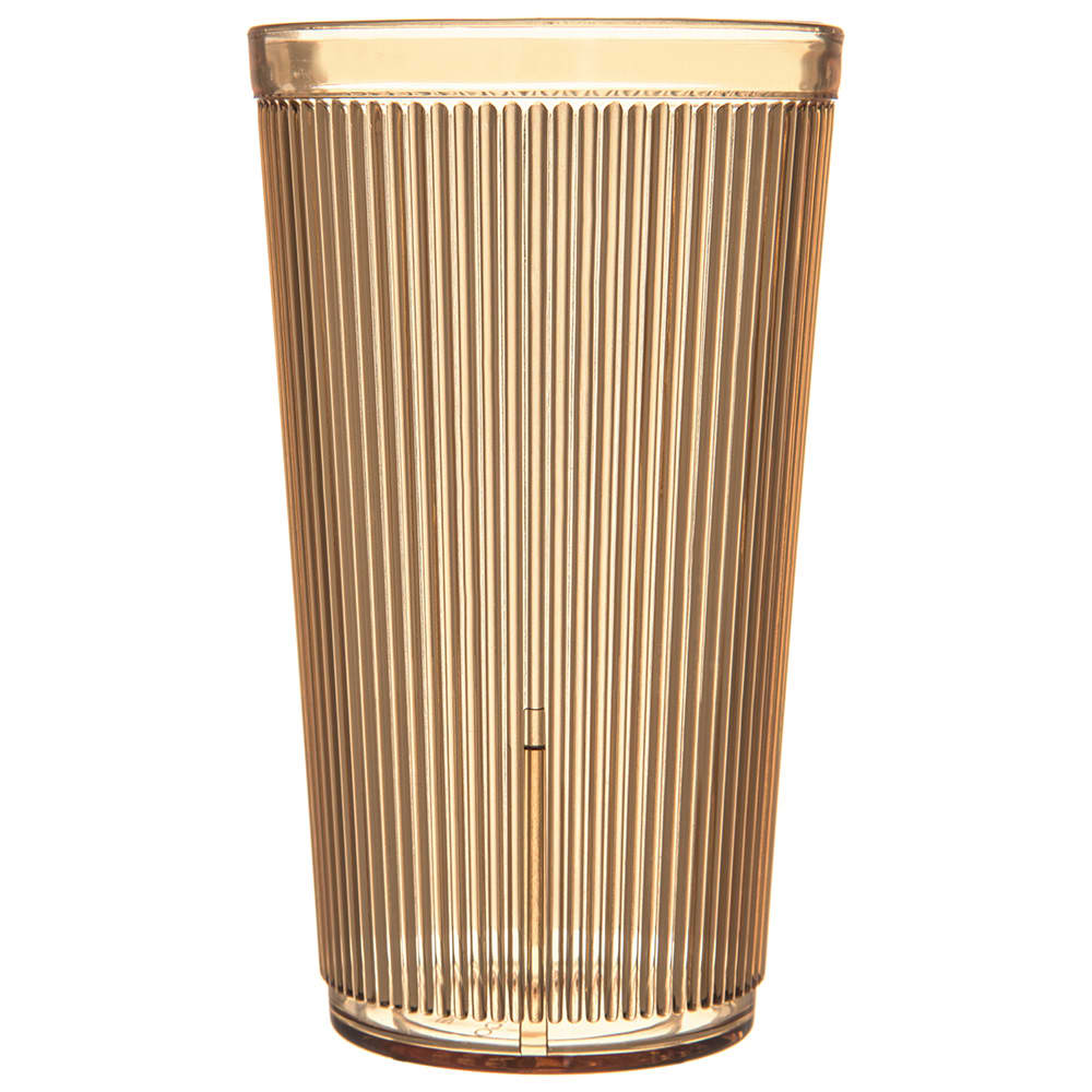 028-402013 20 oz Amber Ribbed Plastic Tumbler