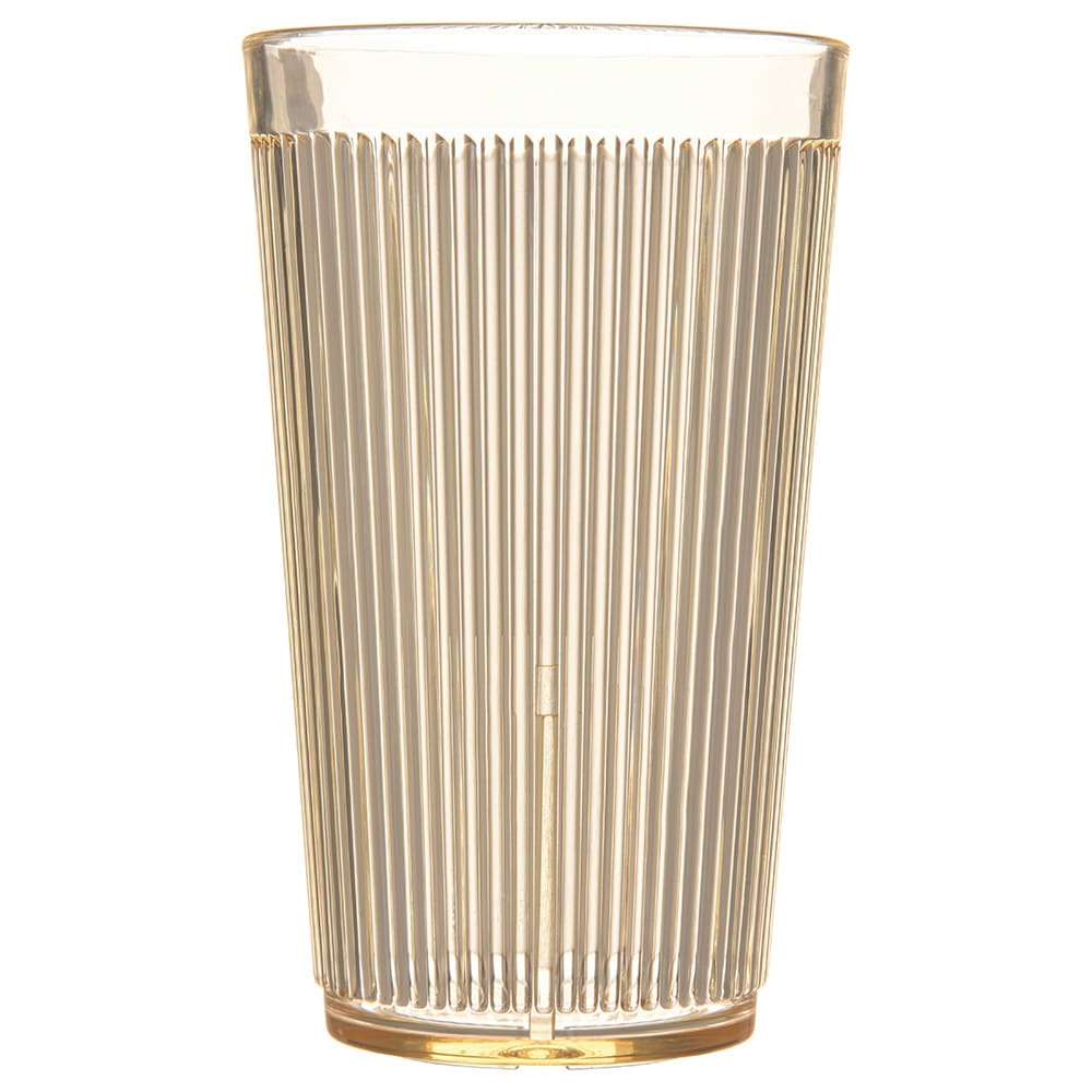 028-403322 12 oz Honey Yellow Ribbed Plastic Tumbler