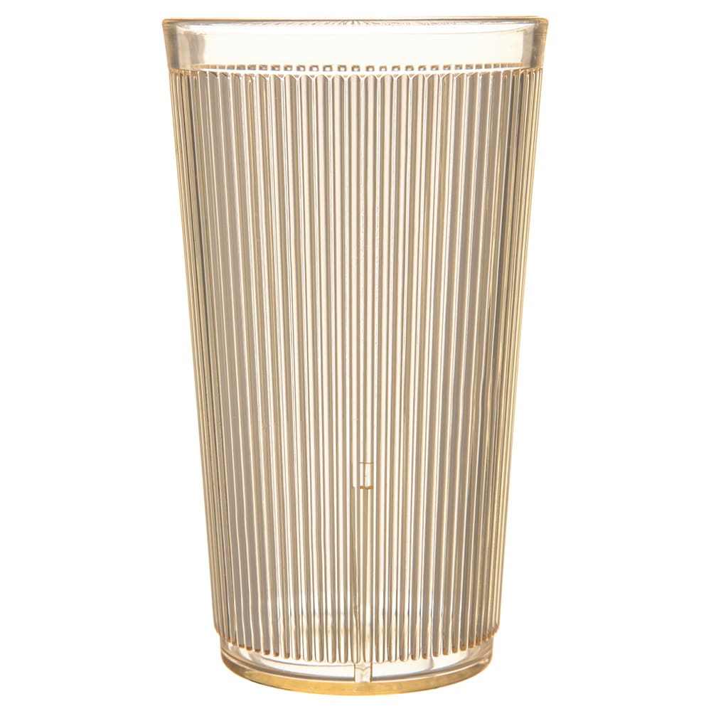 028-403522 20 oz Honey Yellow Ribbed Plastic Tumbler