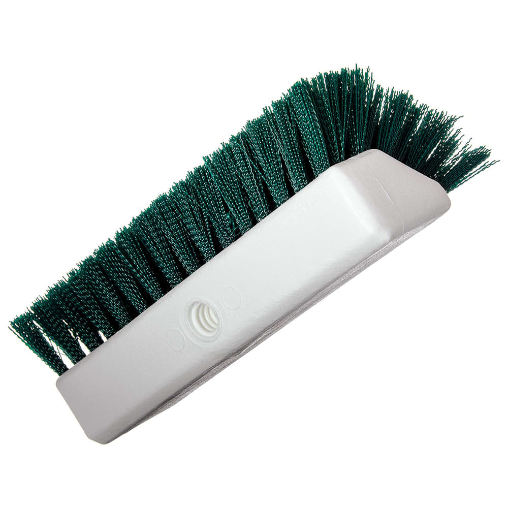 028-4042309 10" Hi-Lo Floor Brush Head - Crimped Synthetic Bristles, Poly, Green