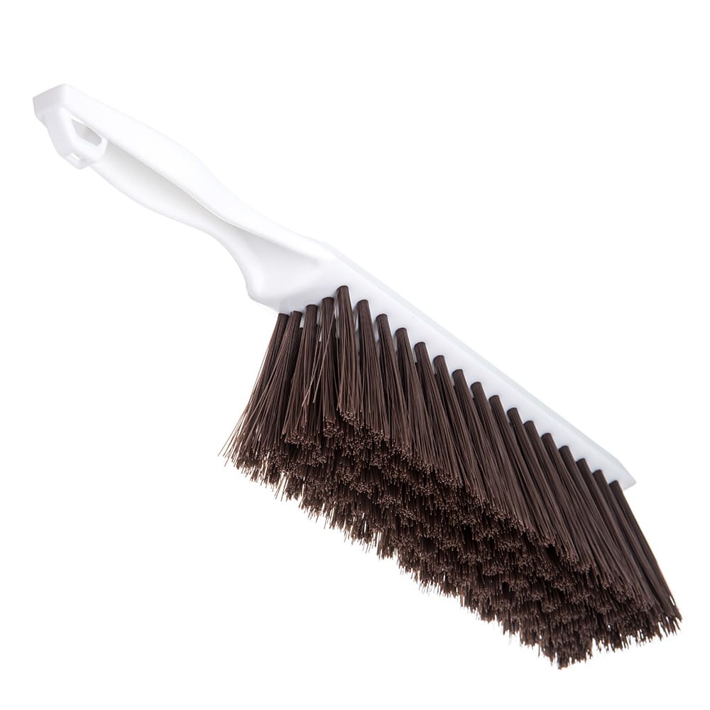 028-40480 13" Counter Bench Brush w/ White Handle & Brown Soft Polyester Bristles, BPA-F...