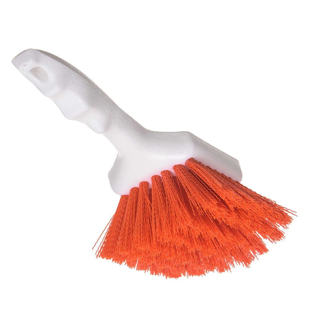 028-4054124 8" Utility Scrub Brush - Angled, Poly, Orange