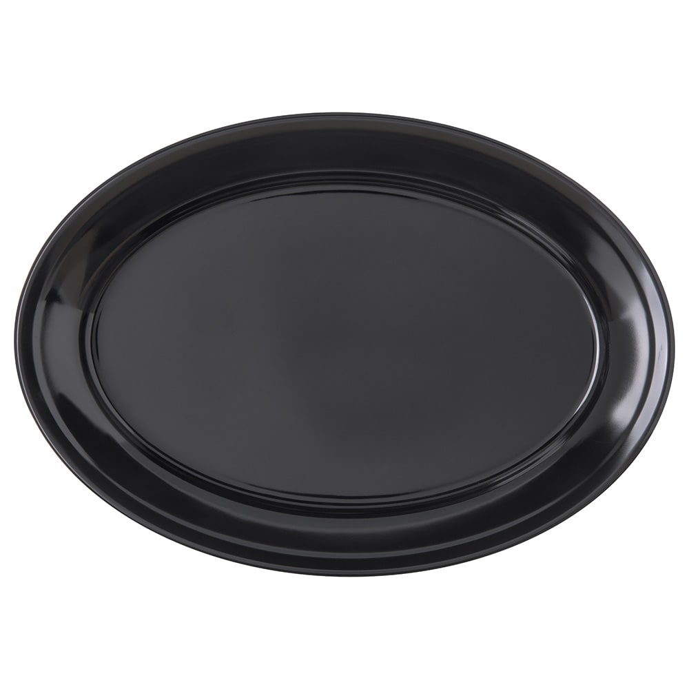 028-4356003 Melamine Platter - 12"  x 8 1/2", Black
