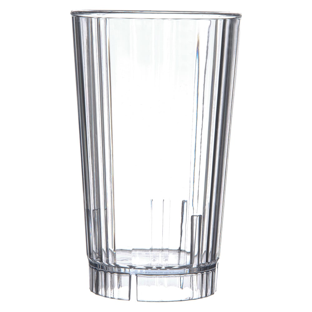 028-4363807 16 oz Clear Fluted Plastic Tumbler