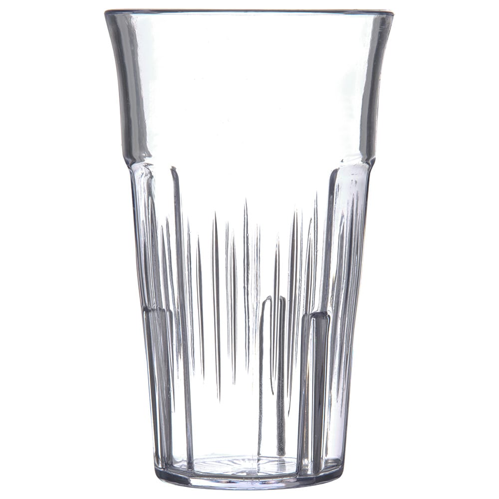 028-4364707 6 oz Clear Ribbed Plastic Tumbler