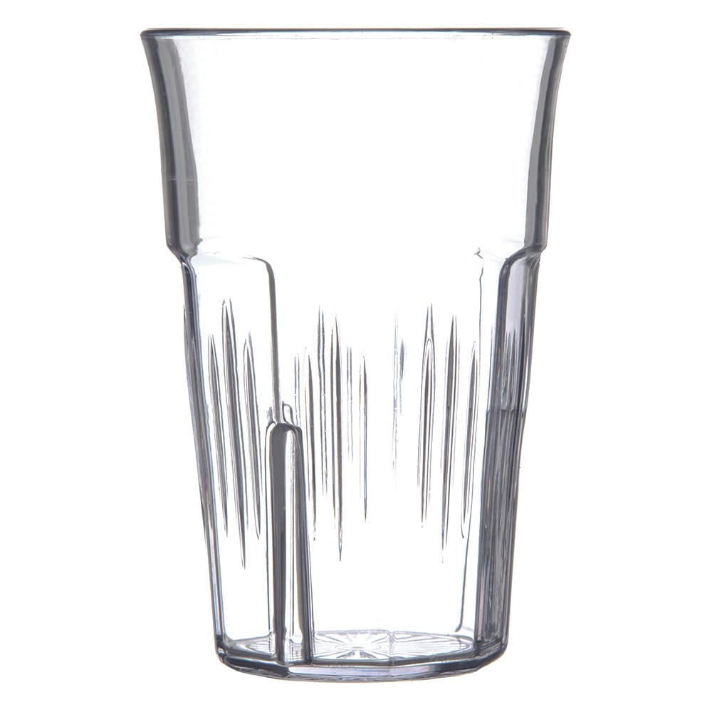 028-4364807 8 oz Clear Ribbed Plastic Tumbler