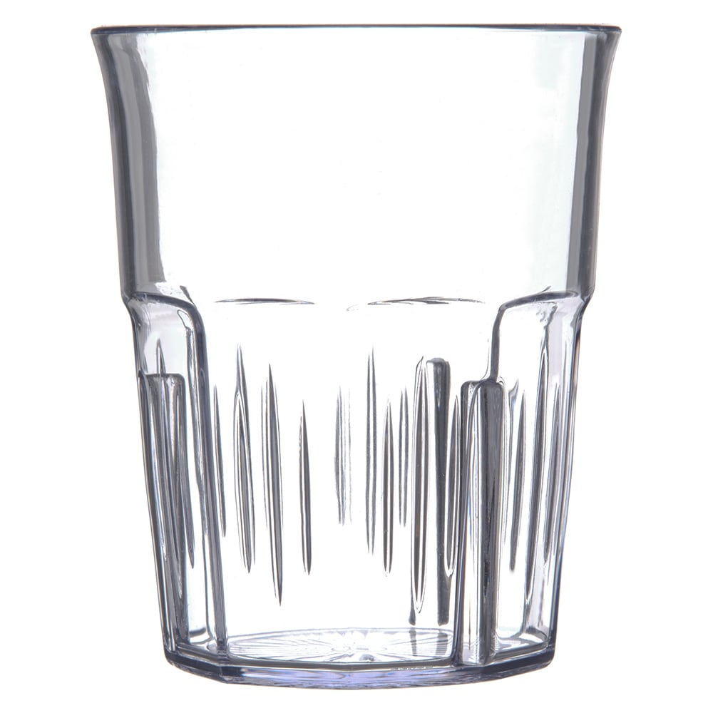 028-4364907 9 oz Clear Ribbed Plastic Tumbler