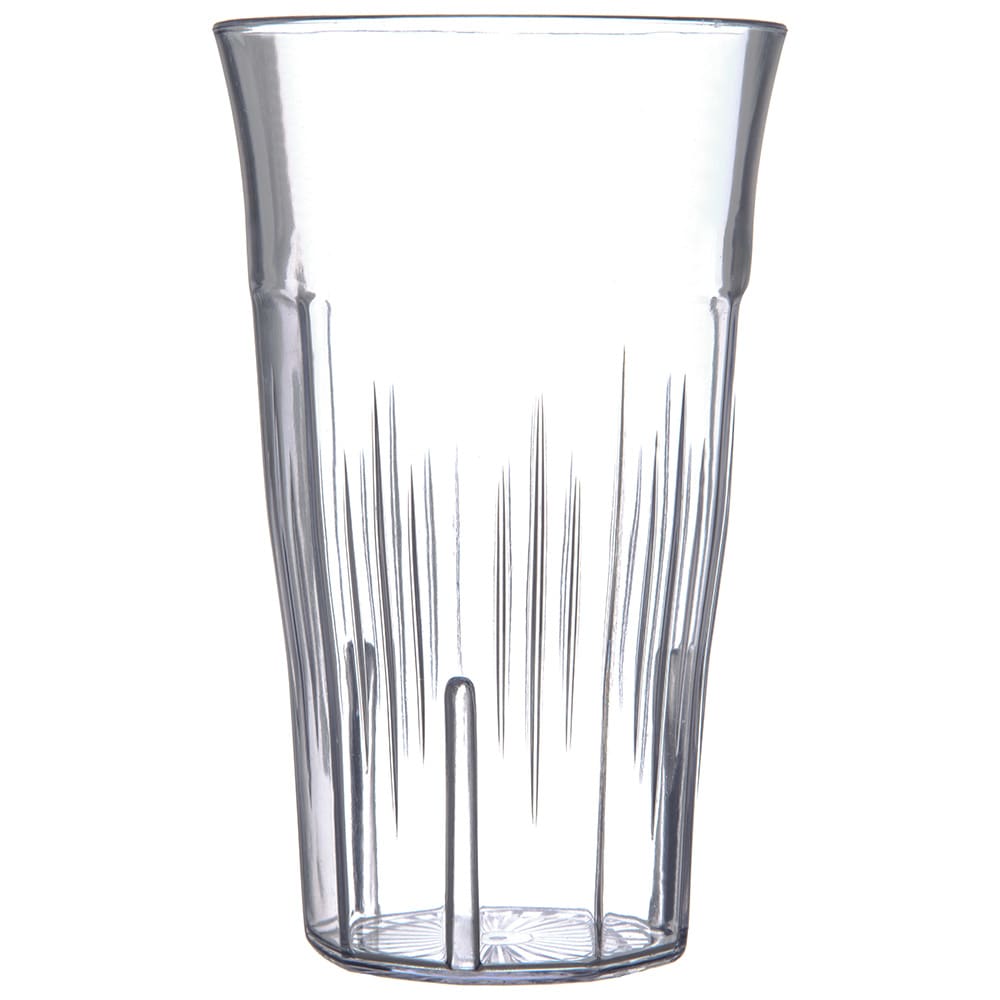 028-4365507 20 oz Clear Ribbed Plastic Tumbler