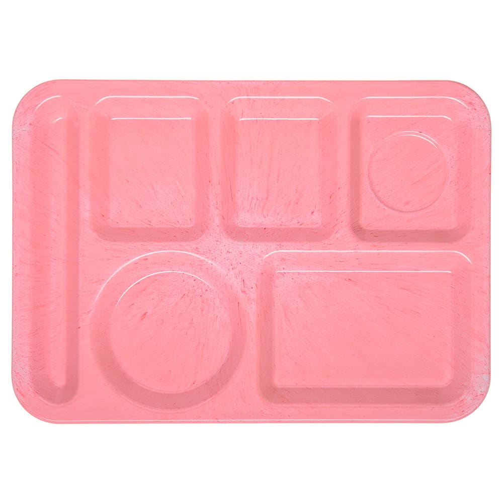 028-4398100 Melamine Rectangular Tray w/ (6) Compartments, 14" x 10", Variegated