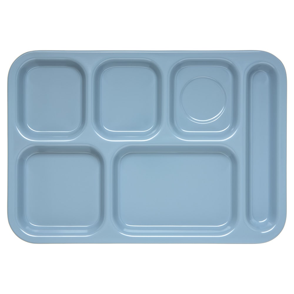 028-4398859 Melamine Rectangular Tray w/ (6) Compartments, 14 1/2" x 10", Slate Blue