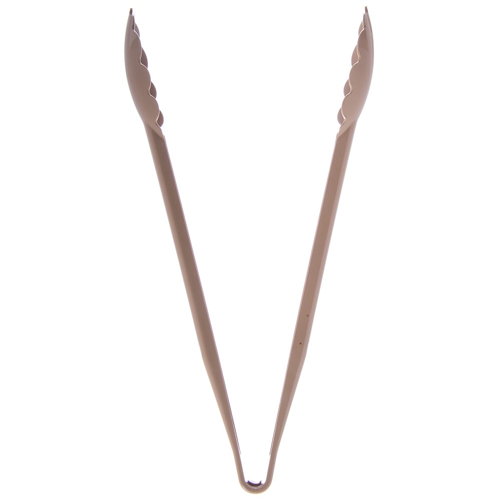028-4712BE 12"L Plastic Utility Tongs, Beige
