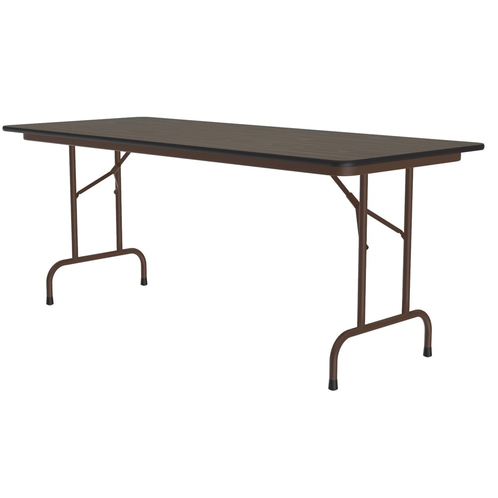 228-CF2460M01 60" Rectangular Folding Table w/ Walnut Melamine Top, 29"H
