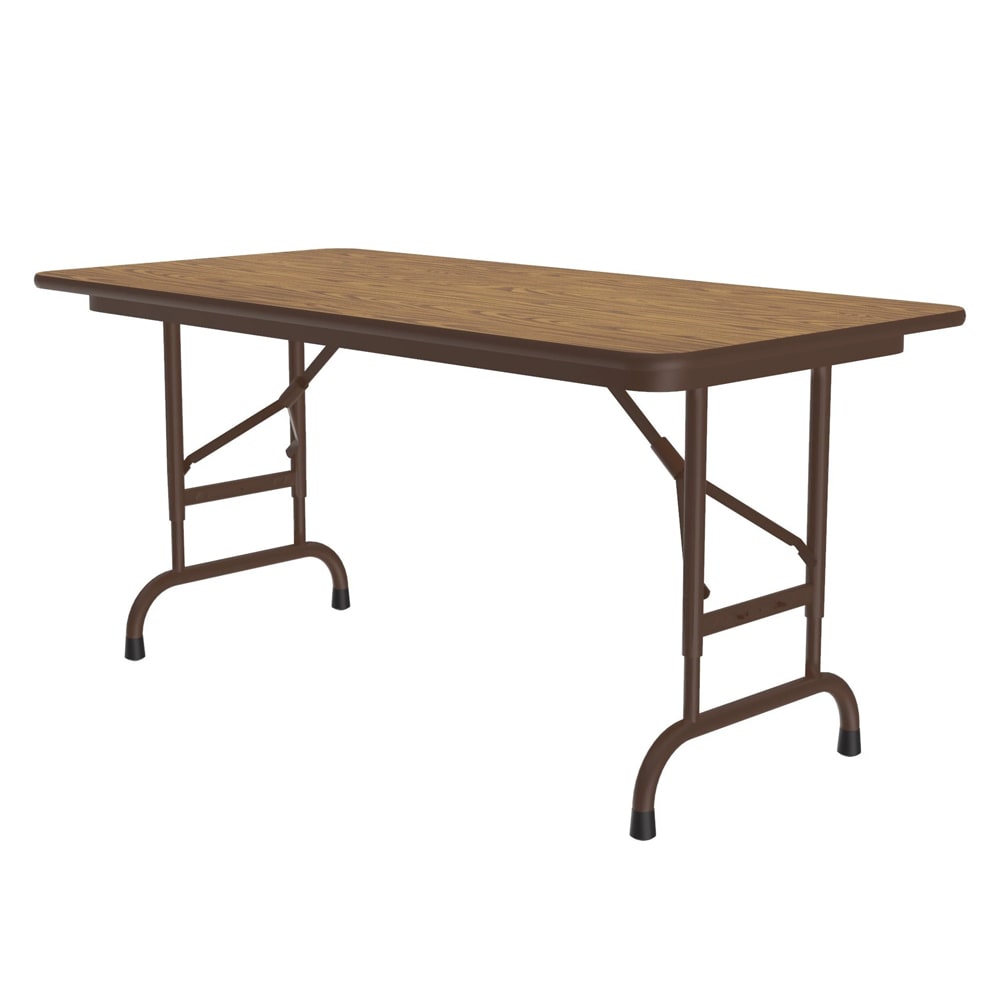 228-CFA2448M06 48" Rectangular Folding Table w/ Medium Oak Melamine Top, 32"H