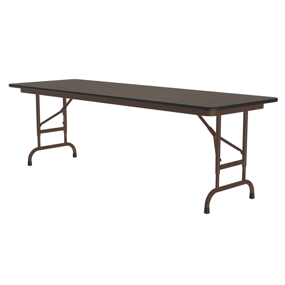 228-CFA2460M01 60" Rectangular Folding Table w/ Walnut Melamine Top, 32"H