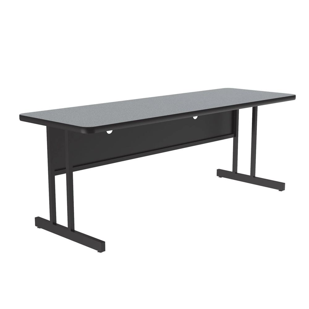 228-CS304815 Rectangular Desk Height Work Station, 48"W x 30"D - Gray Granite/Black T-M...