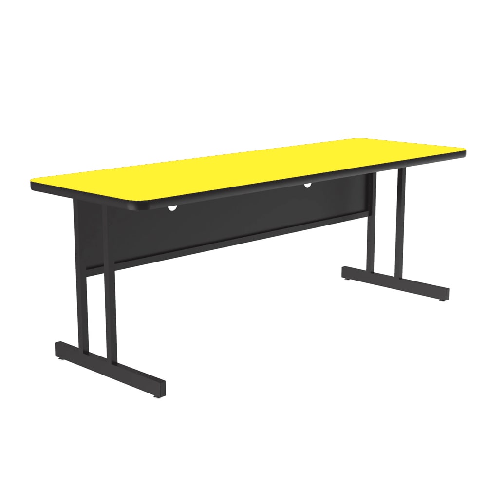 228-CS306028 Rectangular Desk Height Work Station, 60"W x 30"D - Yellow/Black T-Mold
