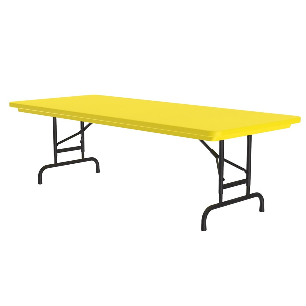 228-RA306028 60" R-Series Rectangular Folding Table w/ Yellow Plastic Top, 32"H